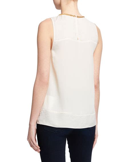 black michael michael kors neo drapey combo top|michael kors tops sale.